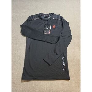 NWT Spyder ProWeb Active Men's Black  Sleeve Small Undershirt Msrp 79